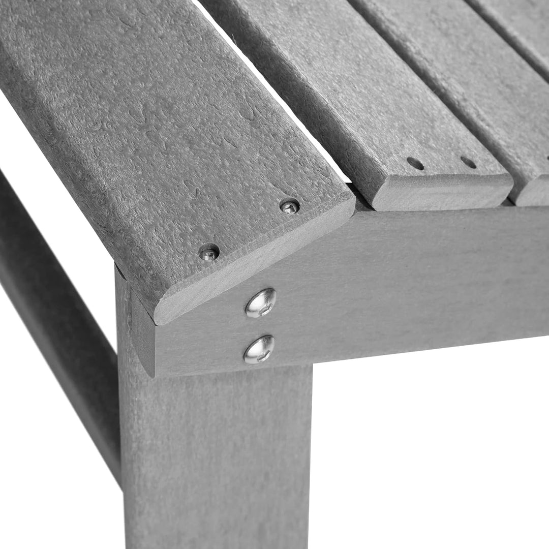 tectake 800816 Fussablage für Adirondack Gartenstuhl, wetterfest, Holzoptik, Fussstütze aus Kunststo