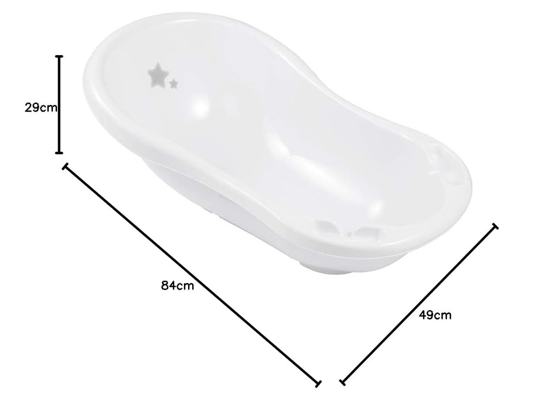 keeeper Star Ergonomische Babywanne mit Stöpsel, Ab 0 bis ca. 12 Monate, 84 cm, Maria, Weiss weiss 8