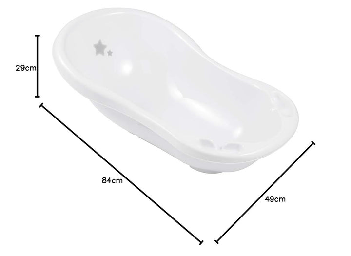 keeeper Star Ergonomische Babywanne mit Stöpsel, Ab 0 bis ca. 12 Monate, 84 cm, Maria, Weiss weiss 8