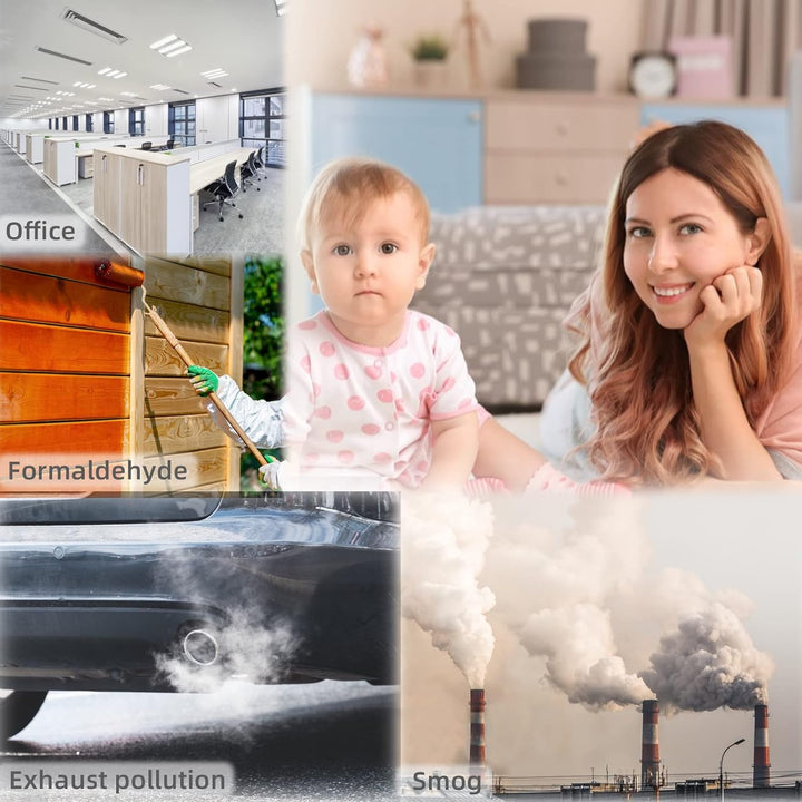 3-in-1-Luftqualitätsmonitor RQ-5800S, Formaldehyd-Detektor, TVOC, HCHO-Monitor zum Testen von PM2,5,