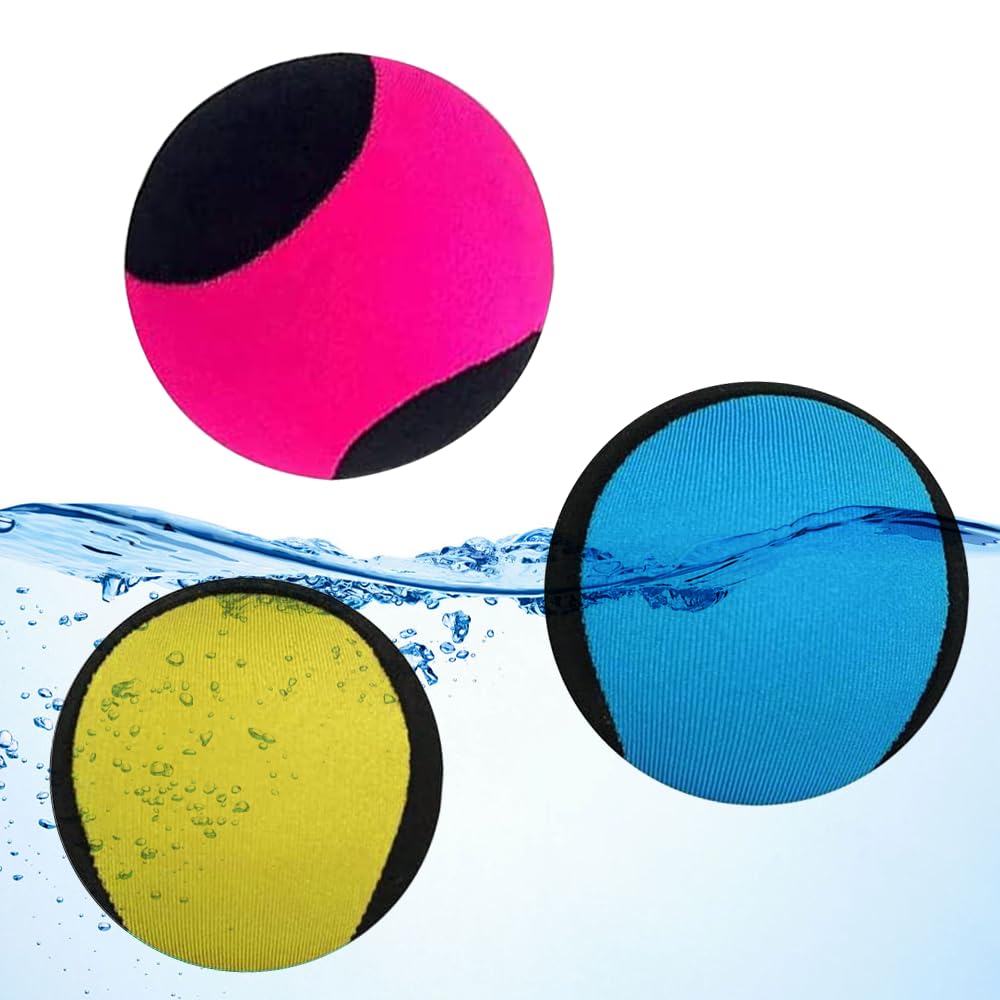 Wasserspringball, 3 Stück Wasserball Wasser Flummi Springender Ball auf Wasser, Schnelltrocknender L