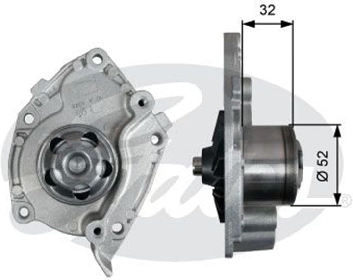 GATES PowerGrip Kit + Wasserpumpe KP15654XS
