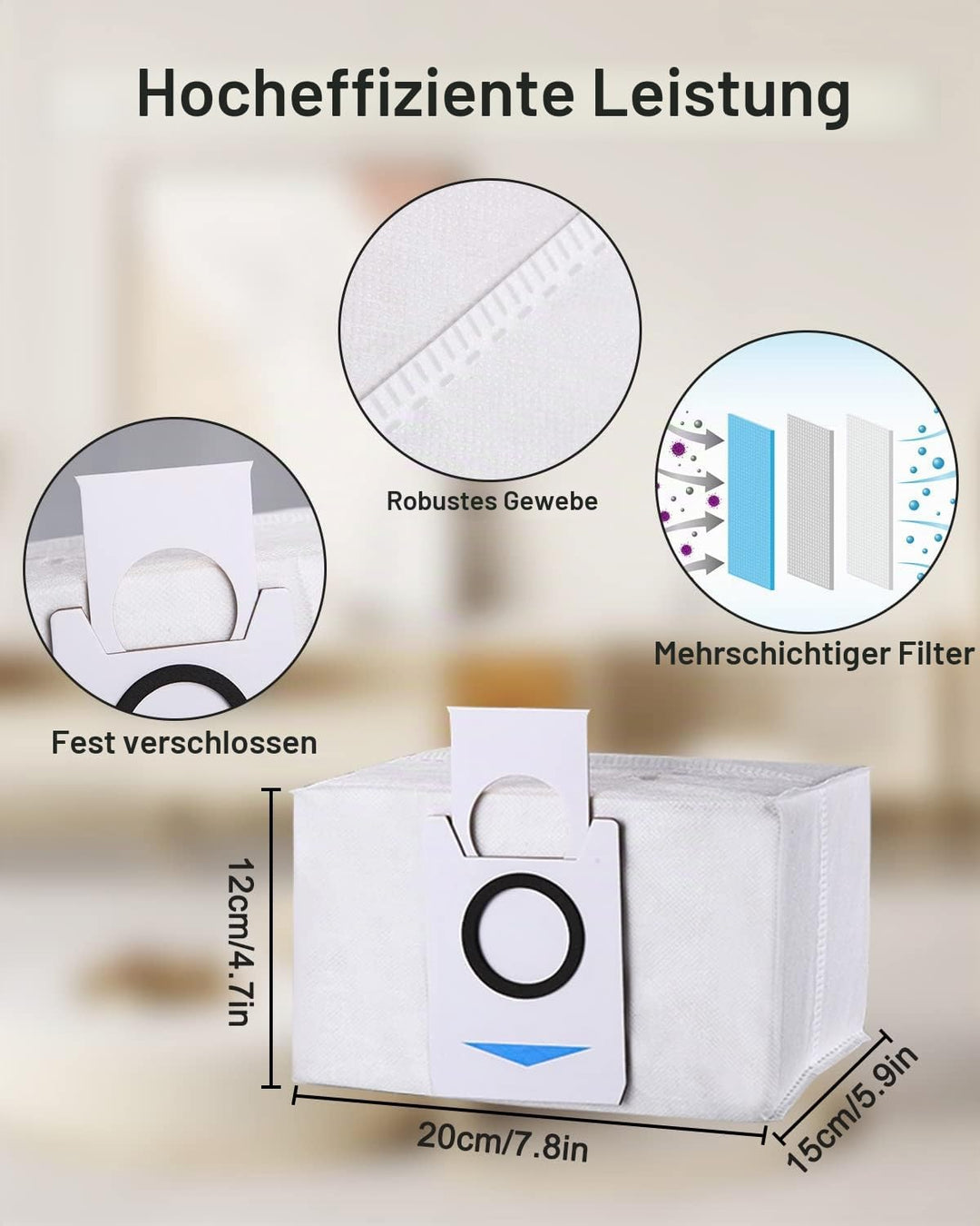 12 Stück Staubbeutel Zubehör für Ecovacs Deebot X1 Omni &amp; X1 e Omni,T20 omni,T20e Omni Absaugstation