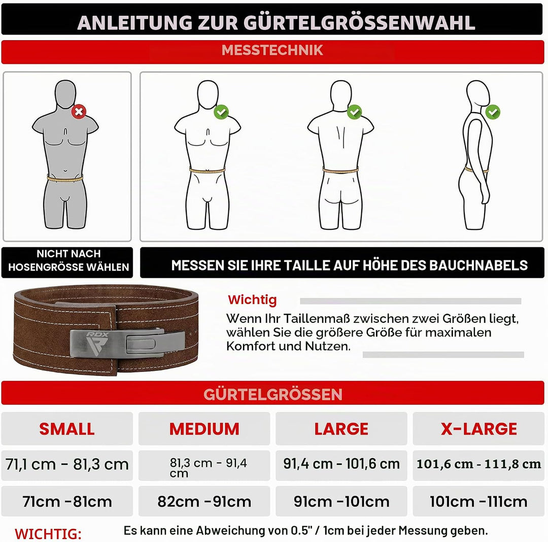 RDX 4” Gewichthebergürtel Hebelschnalle Leder, 10mm Genehmigt IPL USPA, Powerlifiting Trainingsgürte