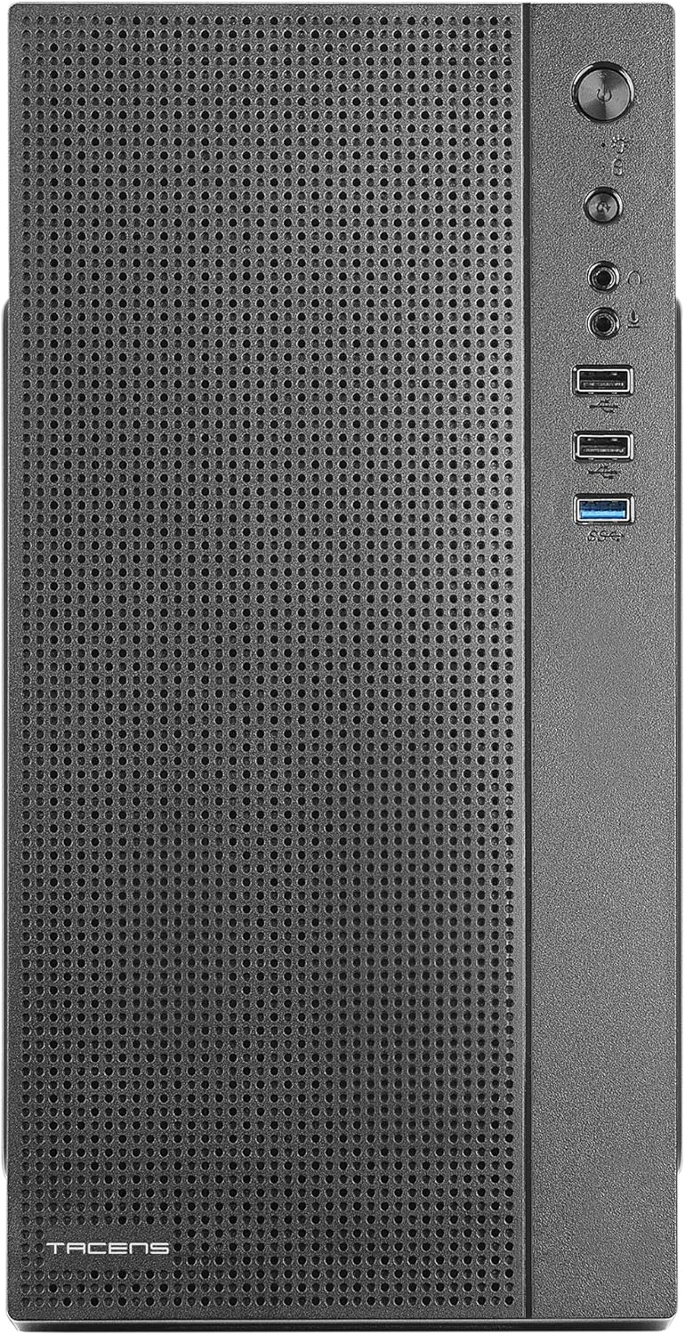 Tacens Anima AC5, Kompaktes Micro ATX PC Gehäuse, Front Mesh Kühlung, USB 3.0, Schwarz, AC5