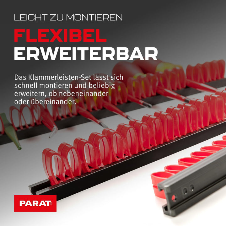 Parat Werkzeughalter Basic Clamp Holder kit (Klemmhalter mit flexiblen Doppelklammern, Material: PVC