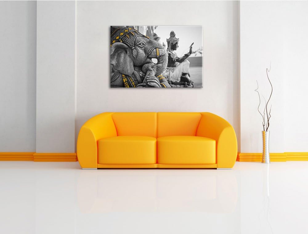 thailändische Elefantengottheit schwarz/weiss Format: 100x70 auf Leinwand, XXL riesige Bilder fertig