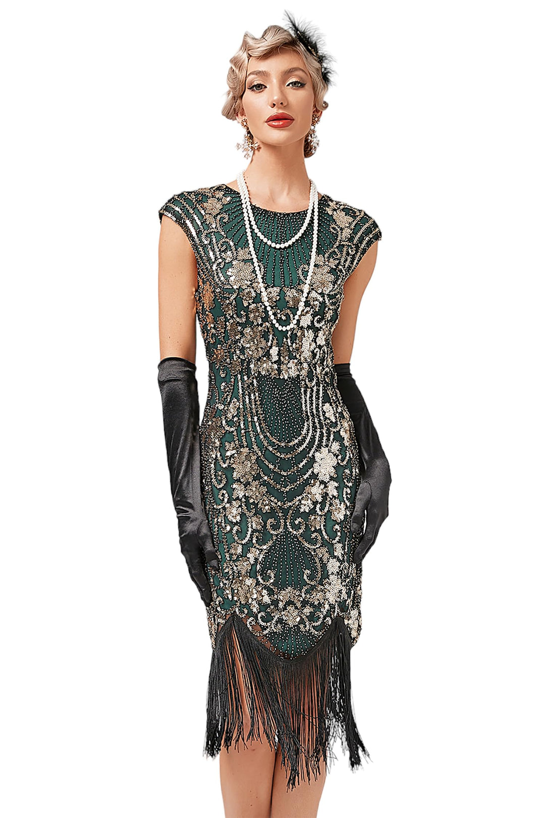 1920s Kleid Damen Flapper Charleston Kleid Gatsby Pailletten Cocktail Abschlussballkleid Party Kostü