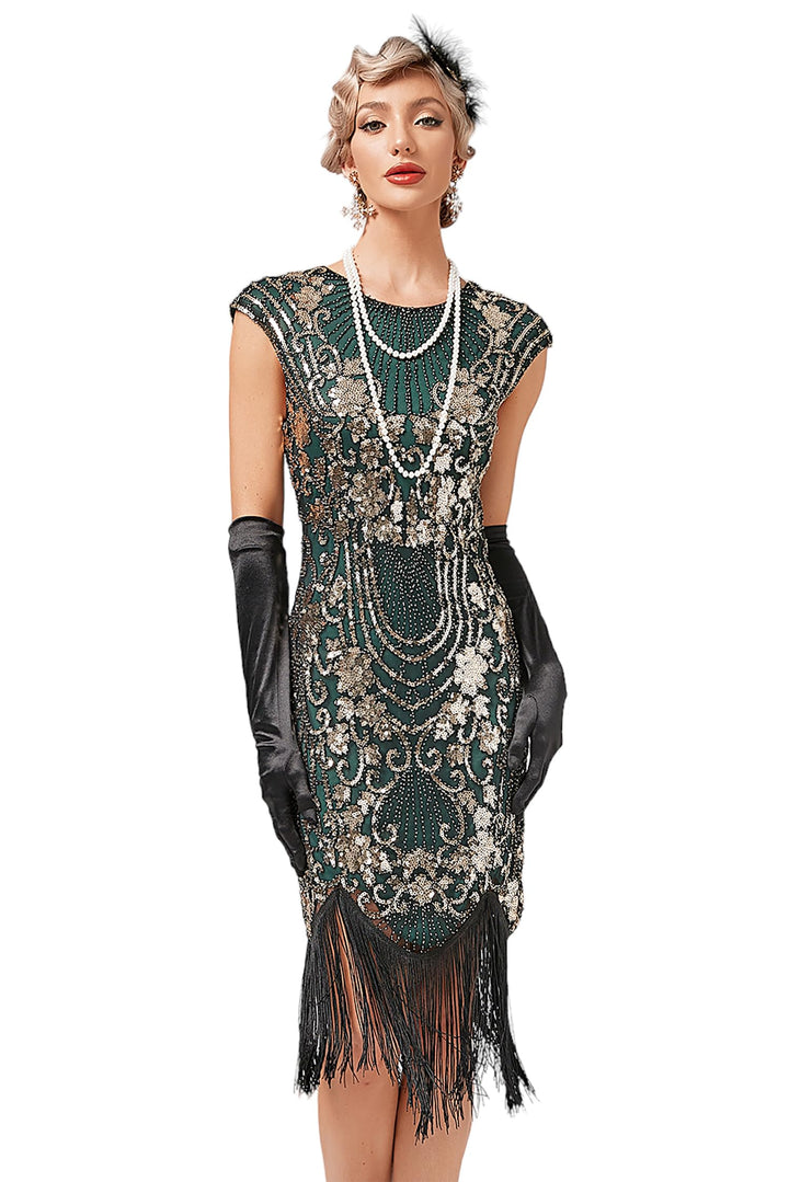 1920s Kleid Damen Flapper Charleston Kleid Gatsby Pailletten Cocktail Abschlussballkleid Party Kostü