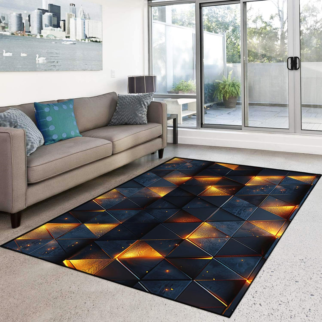 HOSIMA Cooler Teppich Mit Geometrischem Musterdruck,Weiche,rutschfeste Unterseite,Kurze Teppiche für