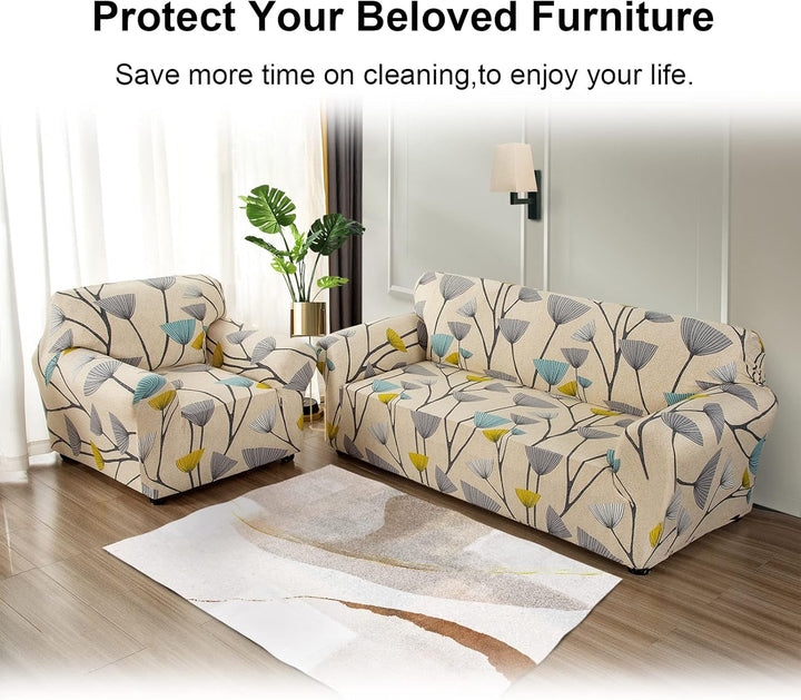 Jaotto Sofabezug 2 Sitzer Elastischer Stretch Spandex Sofa Überwürfe Sofahusse Antirutsch Waschbar S