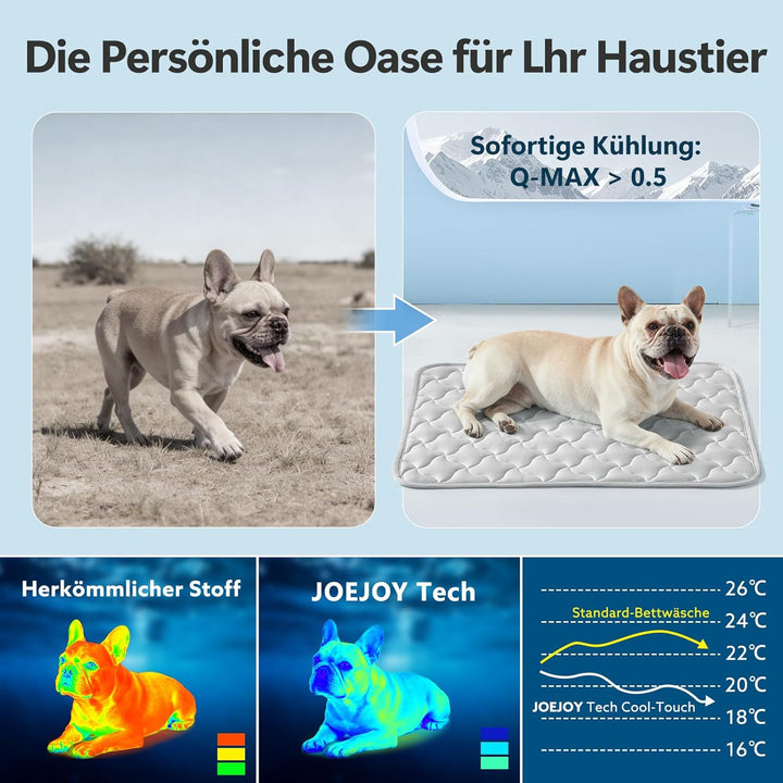 JOEJOY Kühlmatte für Hunde, Selbstkühlende Hundematte, Sommer Kühlkissen für Hunde, Langlebiger Trag