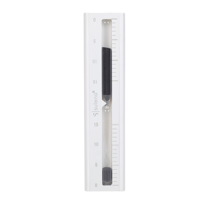 SULENO - Sauna Sanduhr KJELL 5-15 Minuten, Saunazubehör, hitzebeständig, modern, Wandmontage, Sandcl