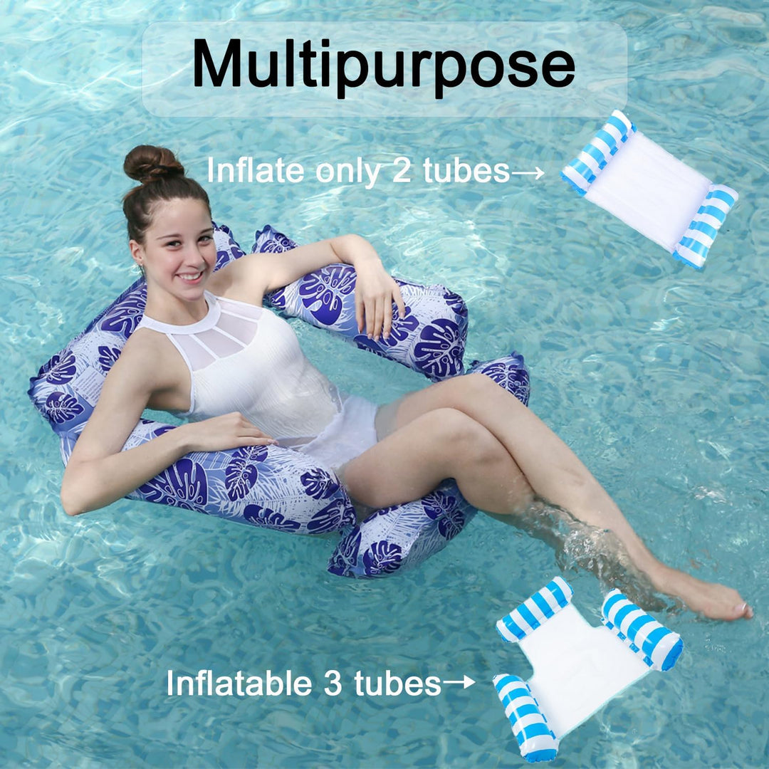 2 Stück Luftmatratze Pool, Aufblasbare Hängematte, Luftmatratze Wasser Hängematte, 4 in 1 Aufblasbar