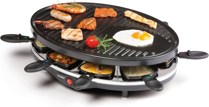 DOMO DO9038G Raclette-Grill, Metall, 1 Liter, schwarz