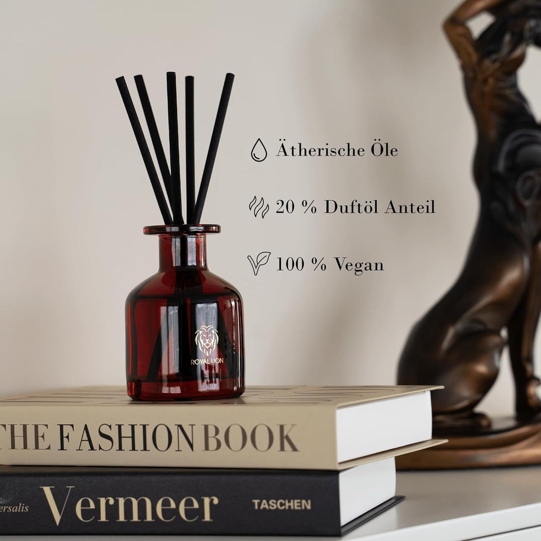 ROYAL LION Reed Diffuser 150ml - Aroma Diffuser - Raumduft Stäbchen - Lufterfrischer mit Duftstäbche