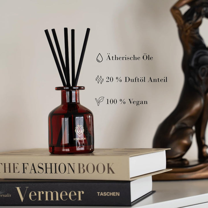 ROYAL LION Reed Diffuser 150ml - Aroma Diffuser - Raumduft Stäbchen - Lufterfrischer mit Duftstäbche
