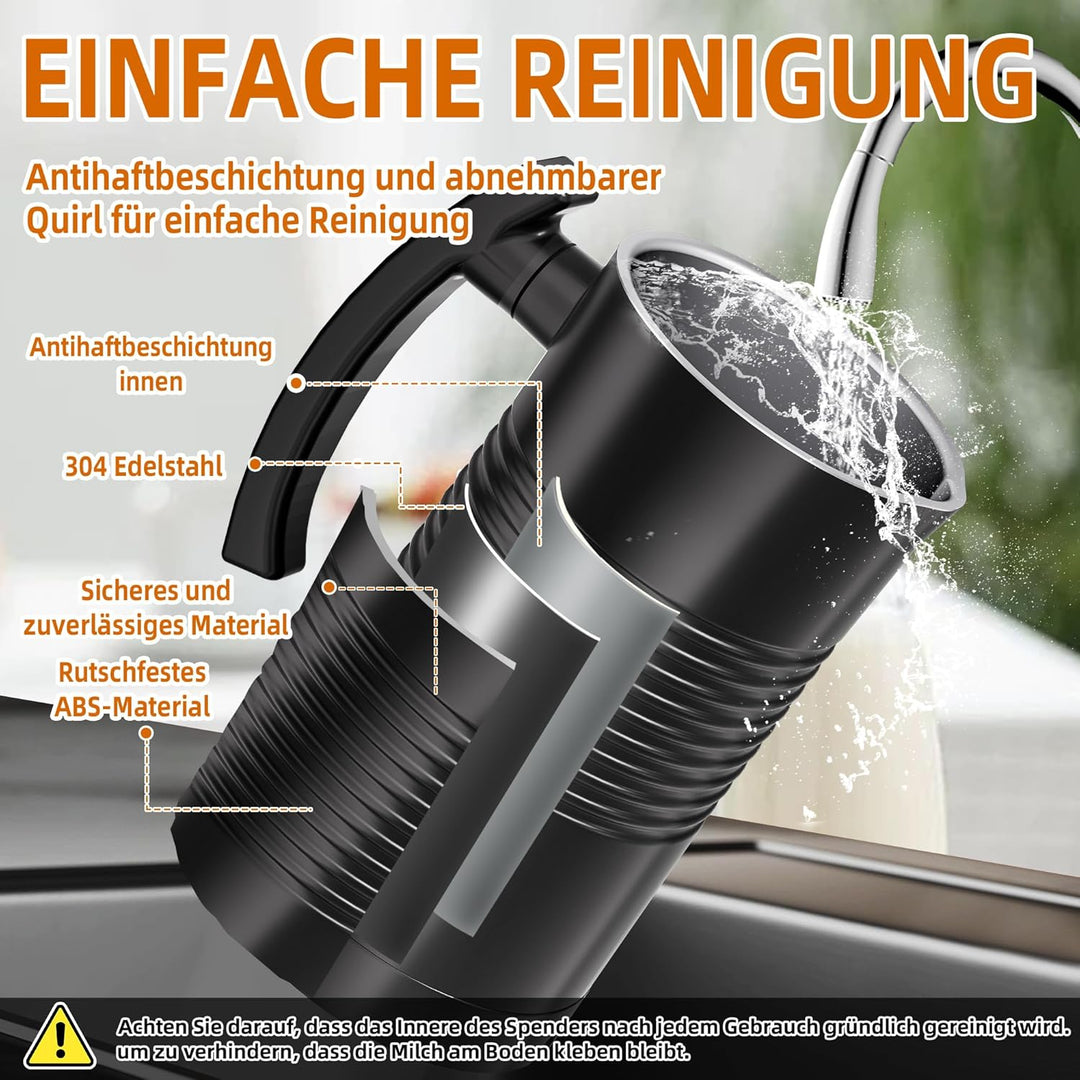 DREAMOON Elektrischer Milchaufschäumer, 350 ml Warmer und Kalter Milchschaum, Milchschäumer mit Anti