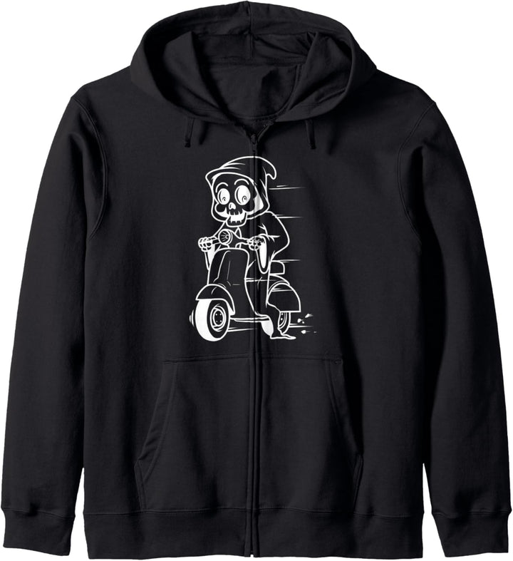 Lustiger Sensenmann reitet Roller Pullover Männer Kinder Kapuzenjacke