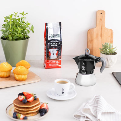 Bialetti - Moka Induction, Moka-Kanne, Geeignet für Alle Herdarten, 6 Tassen Espresso (270ml), Schwa