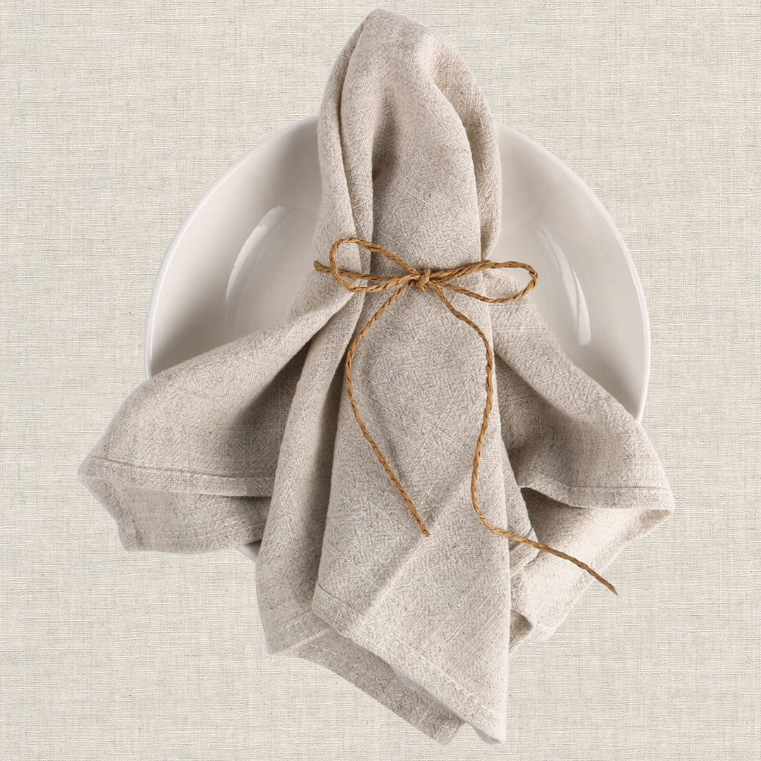 Stoffservietten, 6er Pack Hochwertige Beige Servietten 40x40 cm, Tischdekoration Servietten Hochzeit