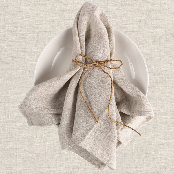 Stoffservietten, 6er Pack Hochwertige Beige Servietten 40x40 cm, Tischdekoration Servietten Hochzeit
