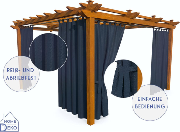 HOME DEKO Terrassenvorhang, Wasserdichter Gartenvorhang für Terrasse, Balkon, Pergola & Pavillon, Sc