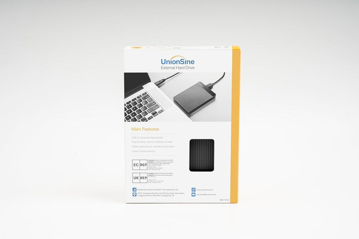 UnionSine Externe Festplatte 1TB ultradünn tragbar 2,5 Zoll USB 3.0, SATA, Festplattenspeicher für P
