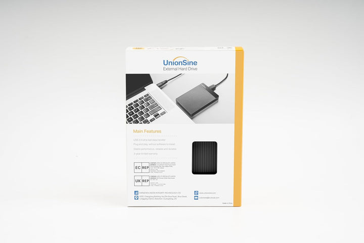 UnionSine Externe Festplatte 1TB ultradünn tragbar 2,5 Zoll USB 3.0, SATA, Festplattenspeicher für P