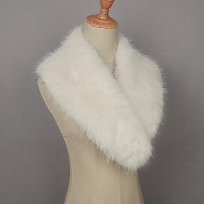 keland Wikinger Fell Schulter Kunstfell Kragen Schulterfell Mittelalter Damen Weiss, Weiss