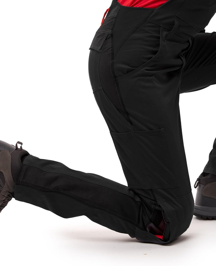 strongAnt Latzhose Herren Stretch Arbeitshose Arbeitslatzhose mit Kniepolstertaschen Schwarz Grau We