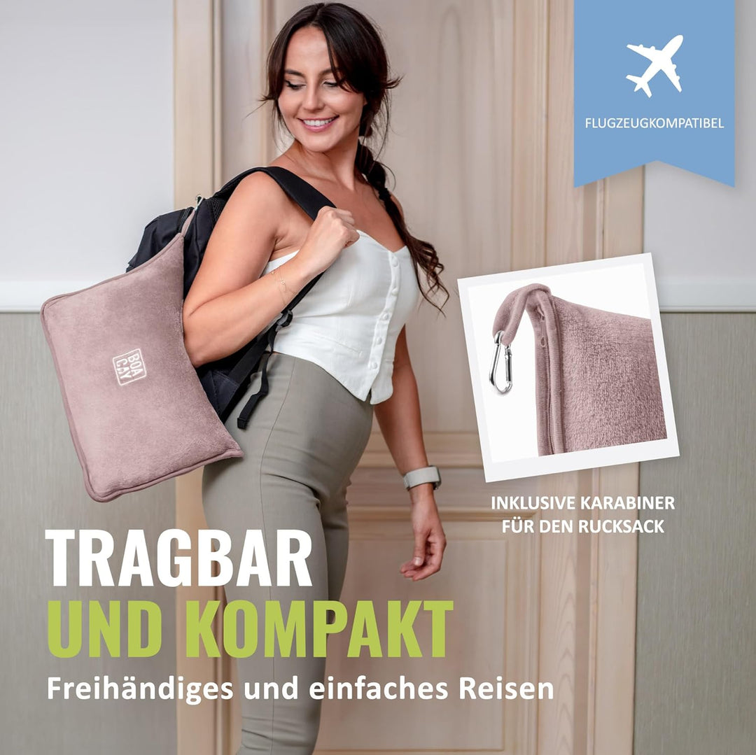 BOACAY Weiche &amp; Warme Reisedecke für Flugzeug &amp; Auto - Unentbehrlich für Lange Flüge für Frauen, Män