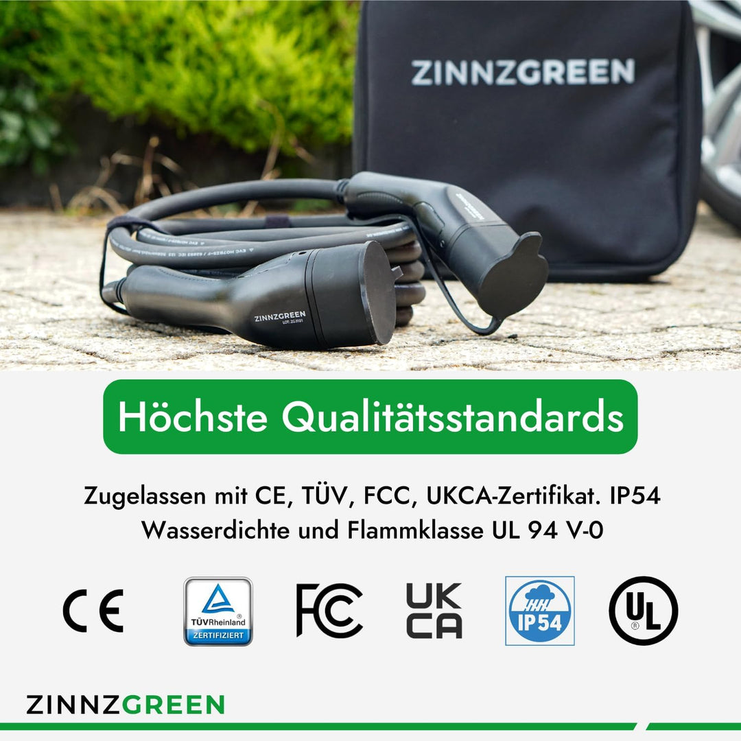 Typ2 Ladekabel 22kW & 32A für Elektroauto und Hybrid - 5m, Dreiphasen Ladekabel Typ2 auf Typ2 - IP54