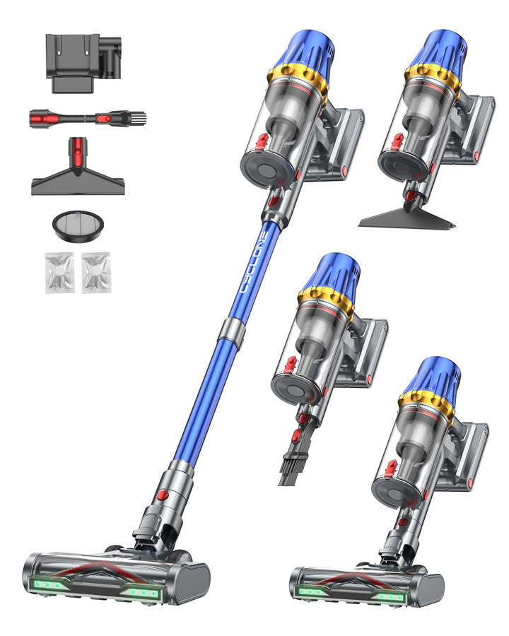 H9 Akku Staubsauger 58000Pa/650W/80Min, Staubsauger Kabellos mit LED-Touchscreen, Selbststehender Ak