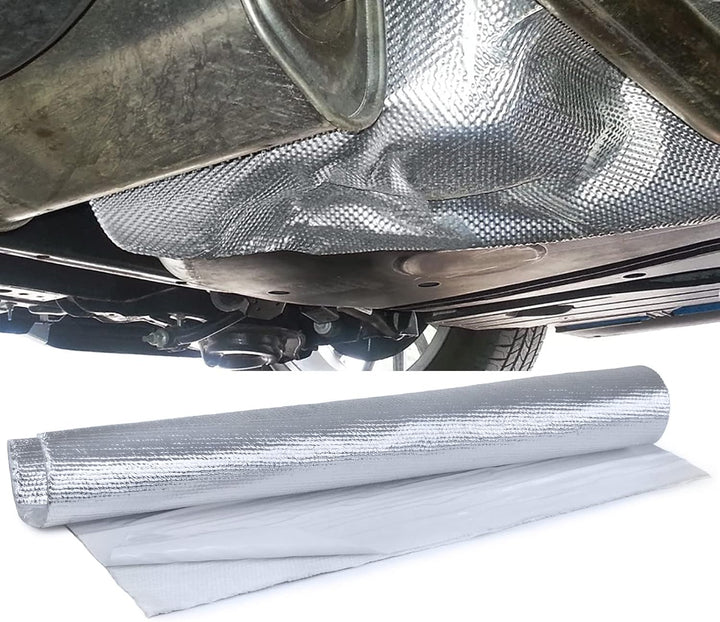 Auspuff Thermo Hitzeschutz Matte Alu Keramik selbstklebend 1,5mm 50cmx50cm 500°C