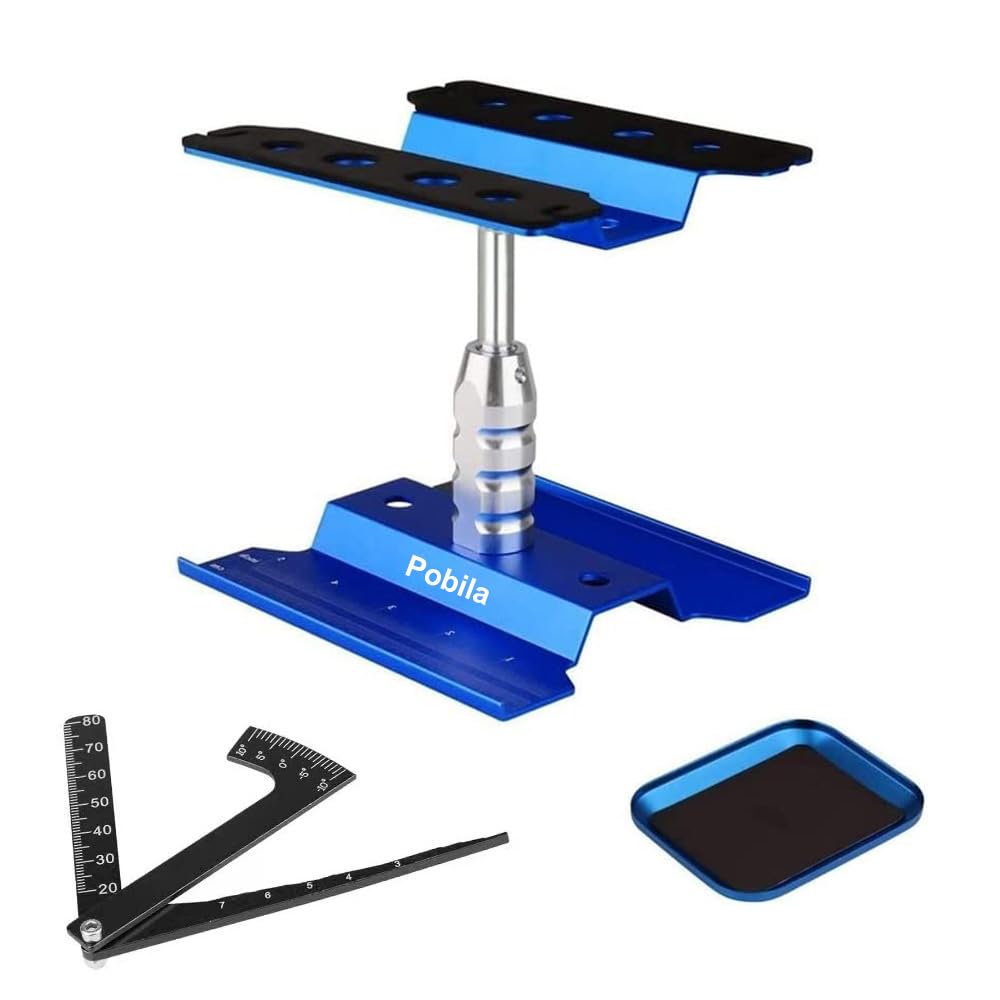 RC Car Work Stand Aluminium Reparatur Workstation mit Schraubablage RC Einstellbare Lineal für 1/10