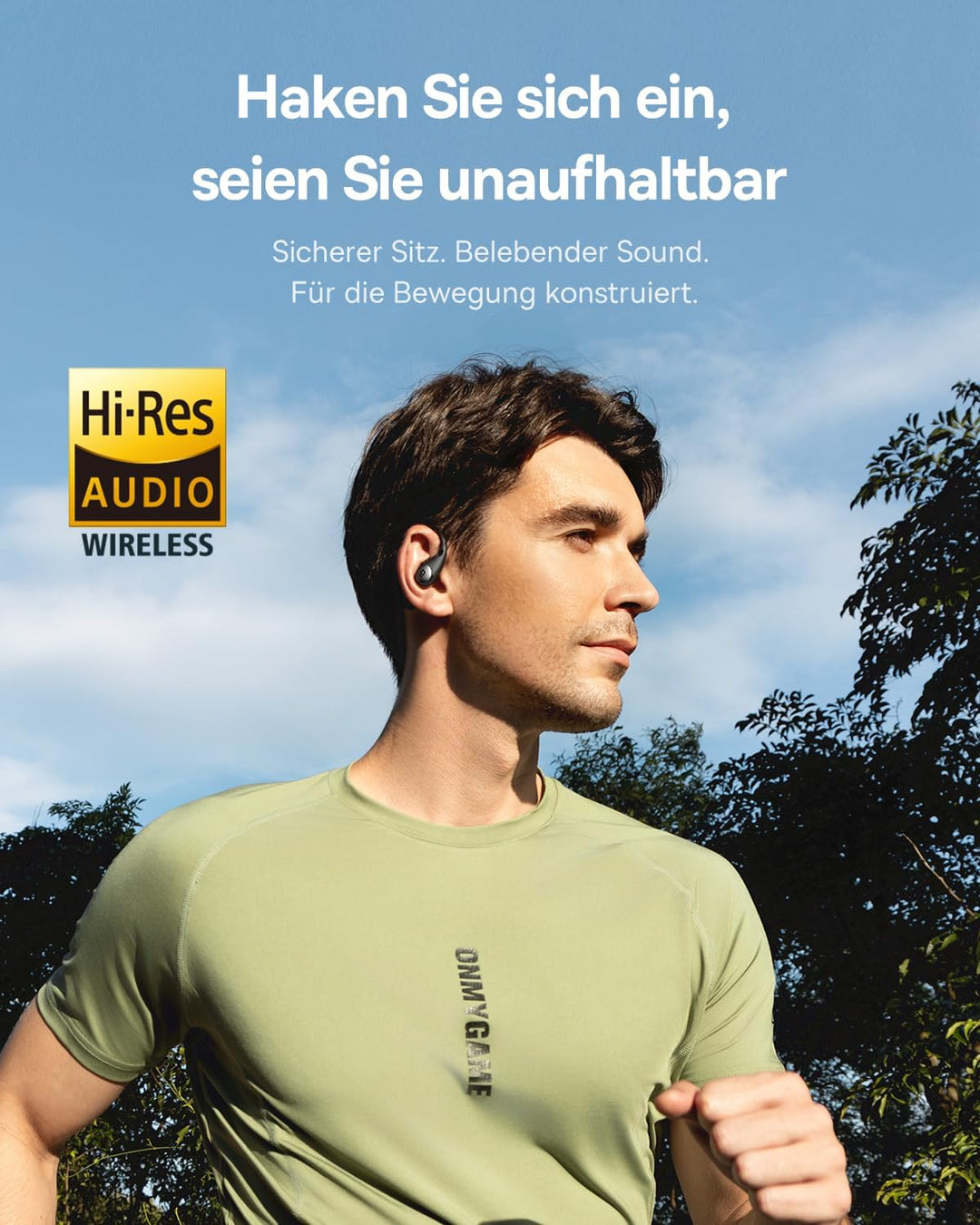 Baseus Eli Sport2 Open Ear Kopfhörer, Open Ear Headphones Sport mit S-Komfortkurve, 45H Playtime, Su