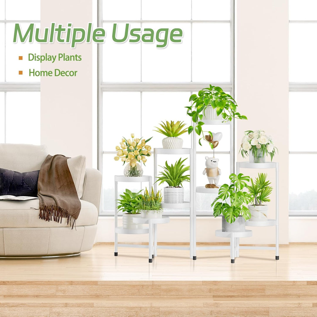 iDavosic.ly Pflanzenständer Metall mit 10 Etagen, Blumenständer Pflanzenregal Blumenregal Indoor Out