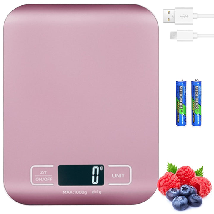 Küchenwaage Digital, 10kg/1g Küchenwaage USB Wiederaufladbar Digitale Küchenwaagen mit LCD Display &
