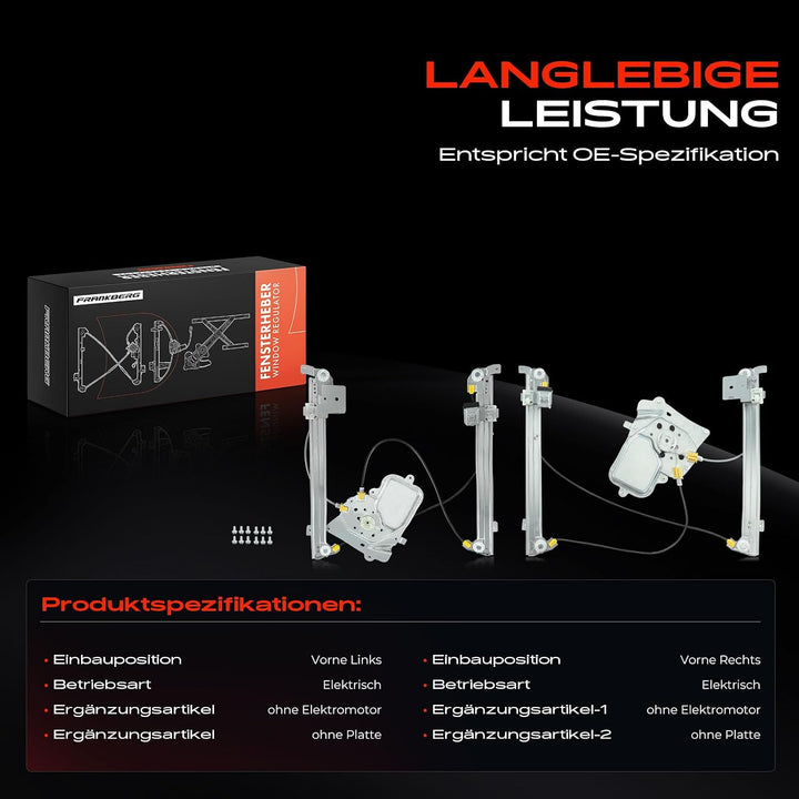 Frankberg 2x Fensterheber Elektrisch Ohne Motor Vorne Links Rechts Kompatibel mit Model 3 5YJ3 Stufe