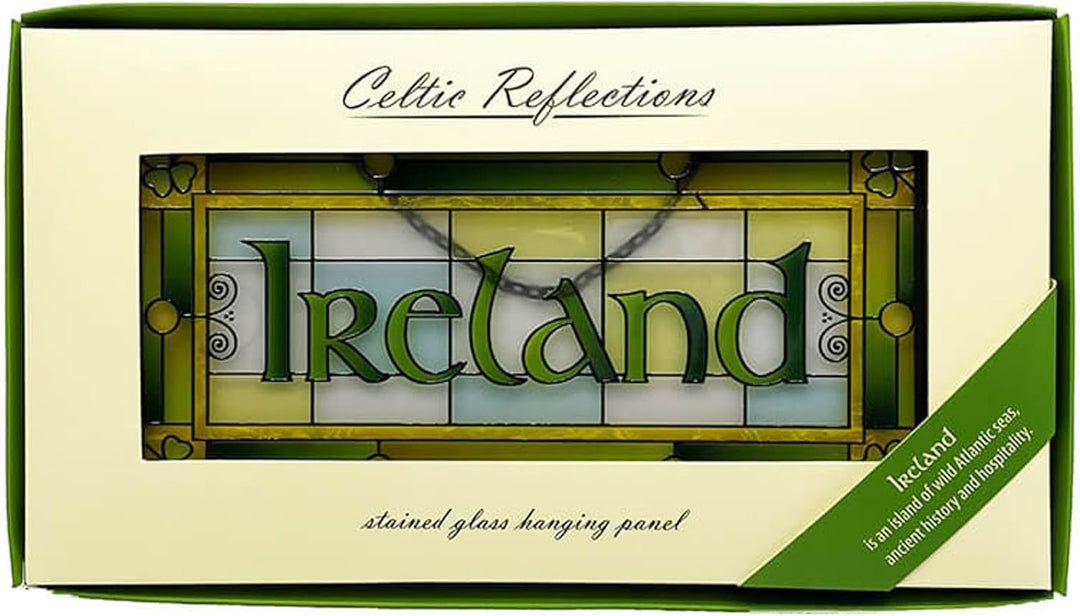 Royal Tara Irland Kleeblatt Buntglas-Sonnenfänger zum Aufhängen Rechteckig St. Patrick&