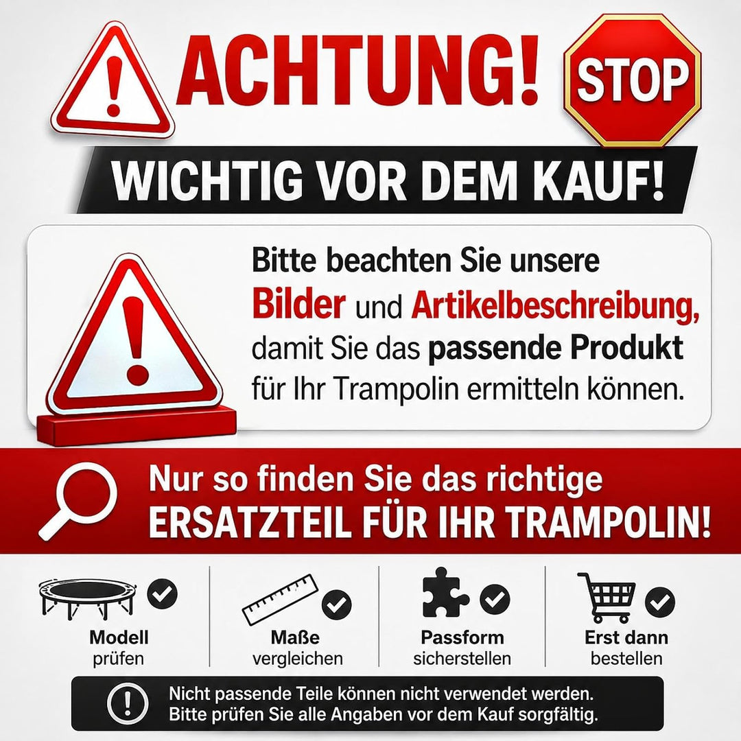 Baunsal® Trampolin Sprungtuch Ø 183 185 244 250 275 277 300 305 366 370 335 337 396 400 427 430 457
