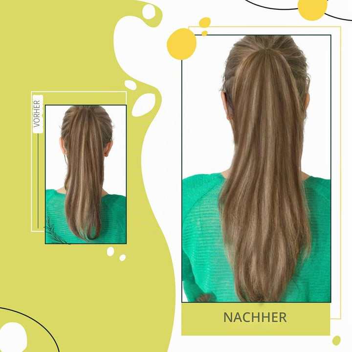 RUNATURE Echthaar Zopf Echte Haare Ponytail Extensions Echthaar Haar Pferdeschwanz Extensions Echtha
