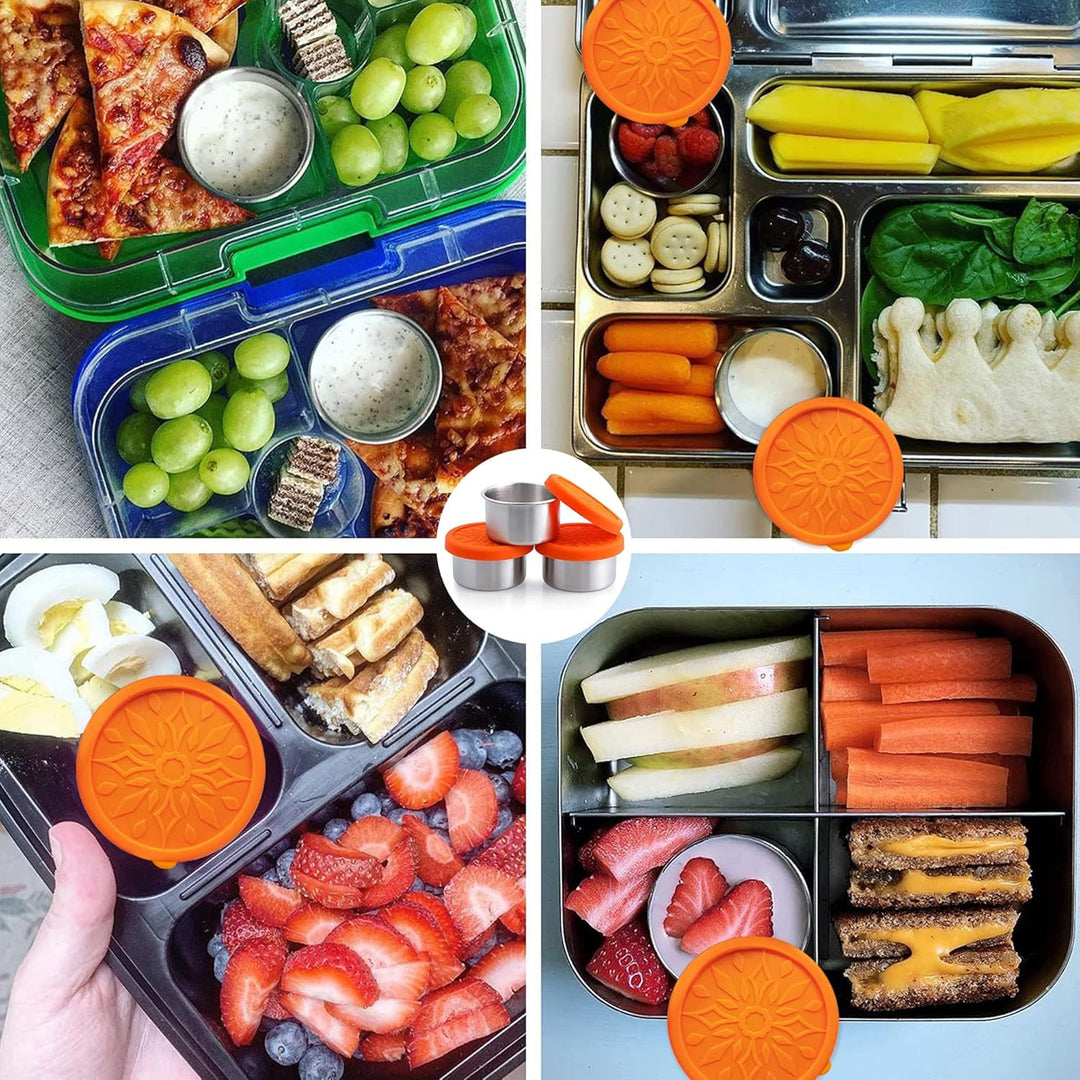 Nicelock kleine edelstahldosen mit deckel, Lebensmittelbehälter Set, Snackbox, Mini-Töpfe mit auslau