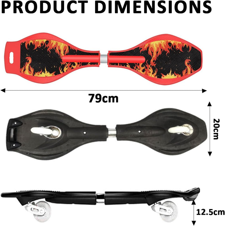 ERNAN Waveboard- Compact Lightweight Caster Board Kids/Teens. Waveboard Kinder Street Surfen Caster