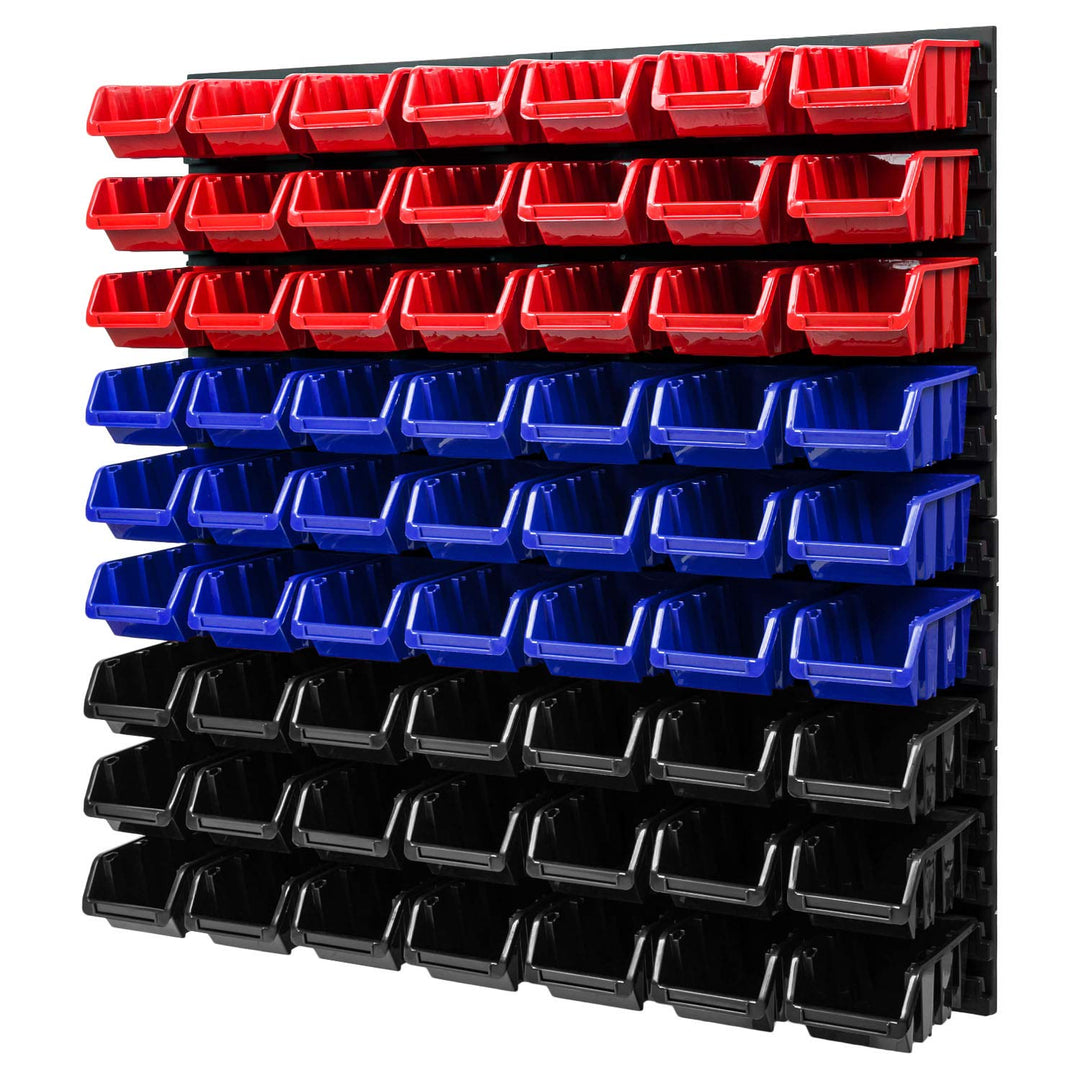 PAFEN Wandregal Stapelboxen Lagersystem - 772 x 780 mm – 63 Stück Boxen Werkstatt Schüttenregal Werk