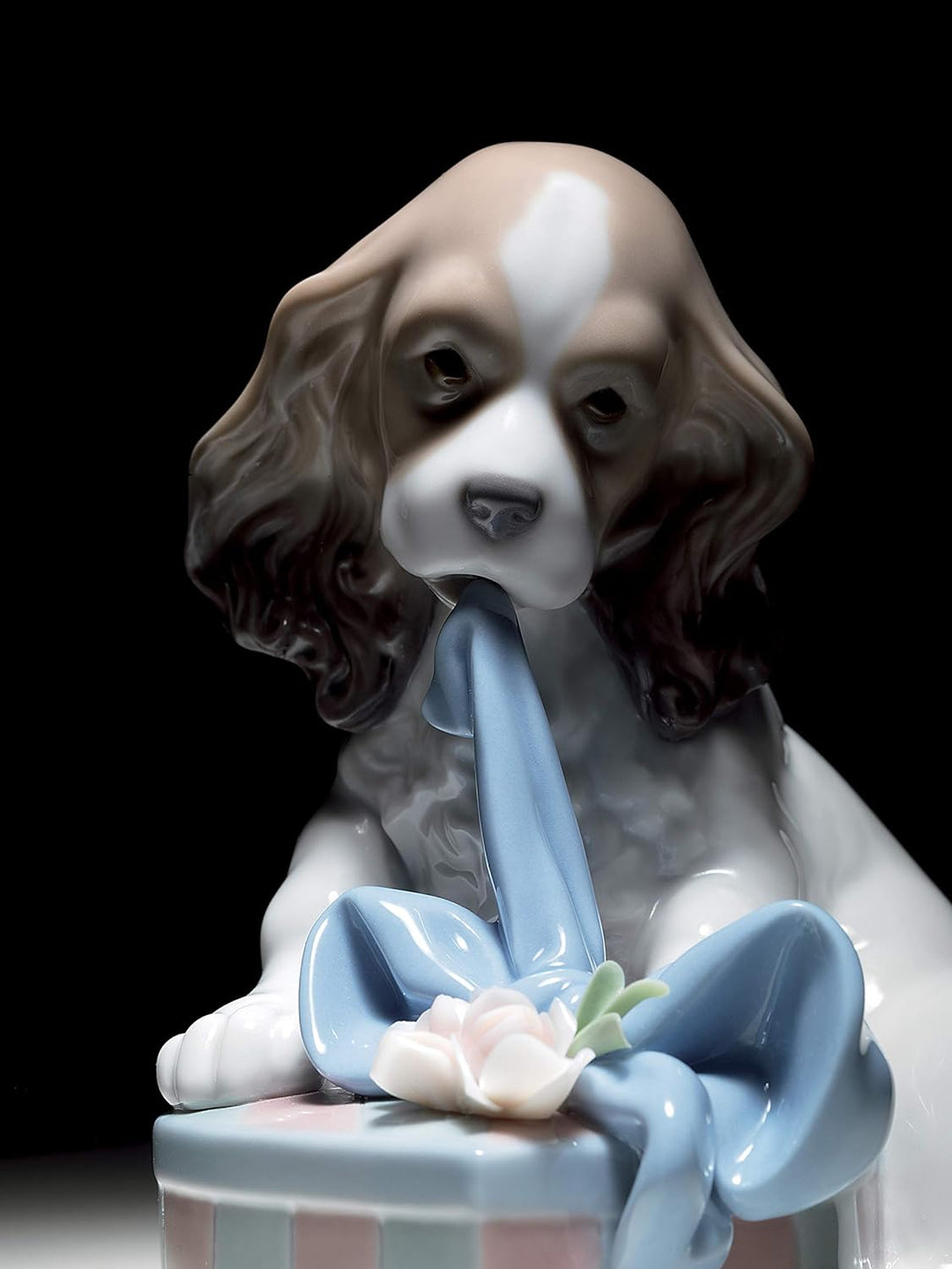 LLADRÓ Hunde Figur Ich Kann Nicht Warten. Hund. Porzellan.
