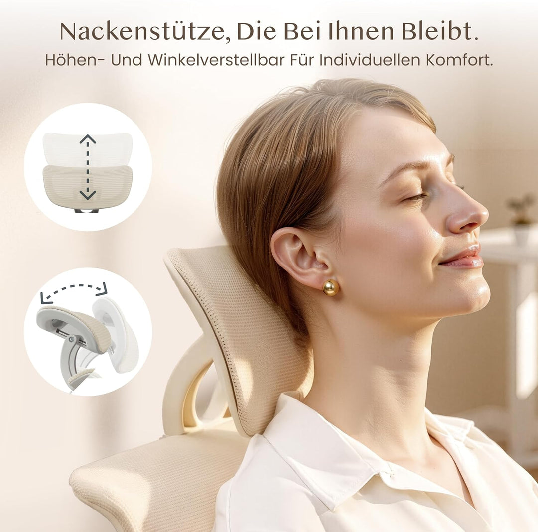FLEXISPOT Ergonomischer Bürostuhl, Foldex, klappbarer Bürostuhl für Kleine Räume mit Lendenwirbelstü
