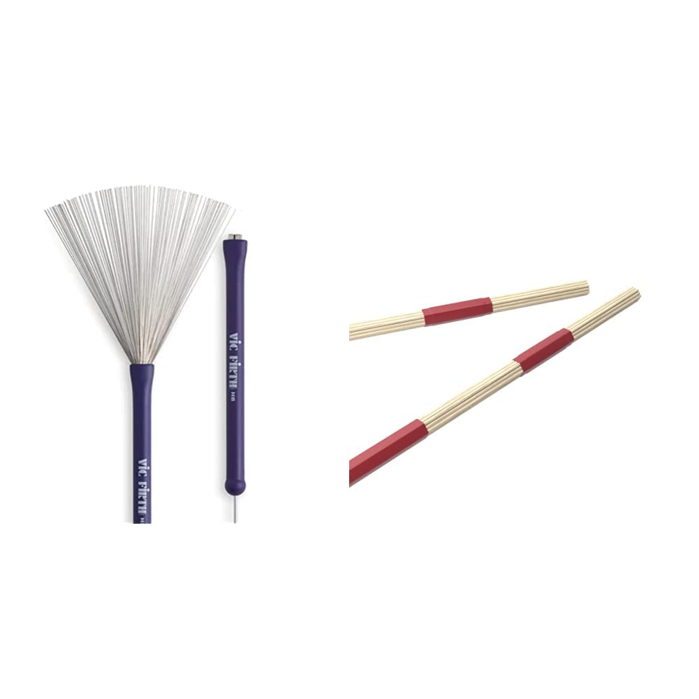 Vic Firth Retractable Wire Heritage Brush - Purple & ProMark Drumsticks | Schlagzeug Sticks | H-RODS