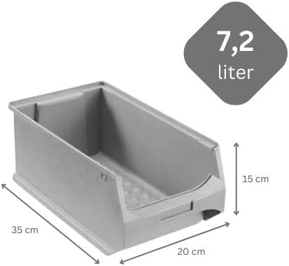 SuperSparSet 18x Graue Sichtlagerbox 4.0 | HxBxT 15x20x35cm | 7,2 Liter | Sichtlagerbehälter, Sichtl